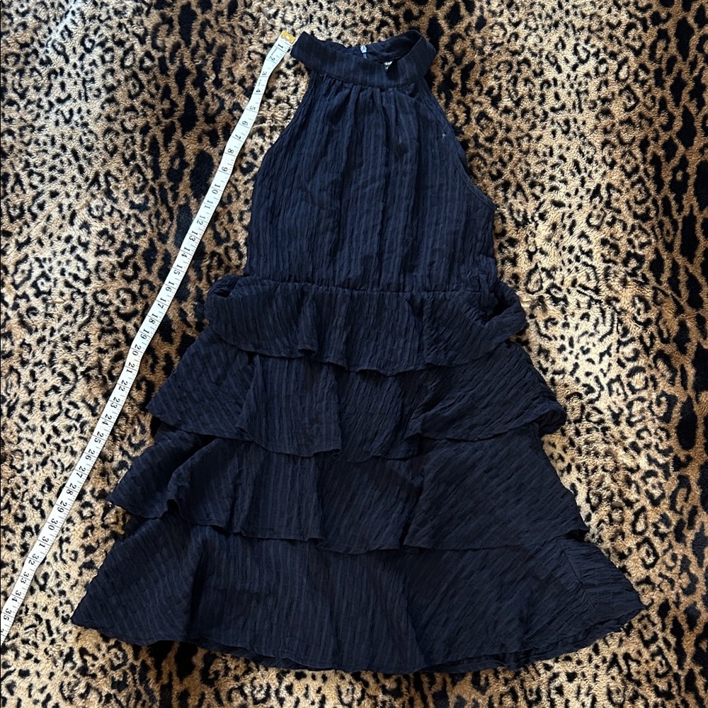Elegant Navy A-Line Tiered Dress